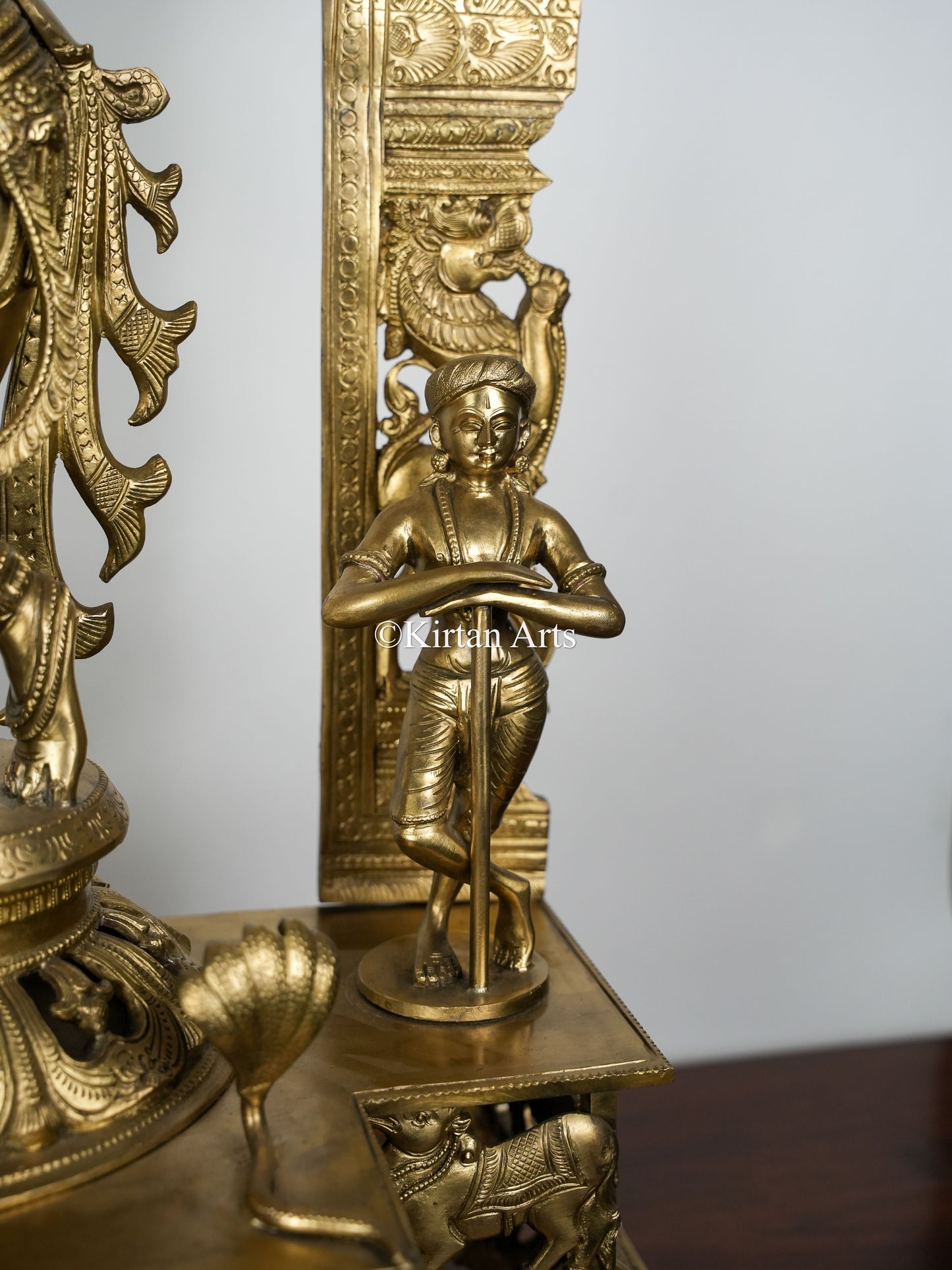 43" Large Bronze Lord Krishna with Prabhavali | Hoysala Art | 55kg