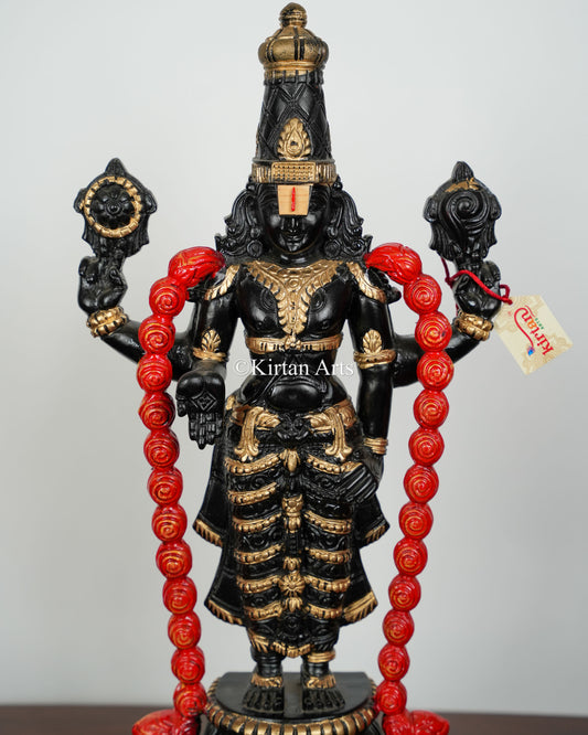 Wood Carved Tirupati Balaji (Kalyana Balaji) Idol | 24" | Handmade