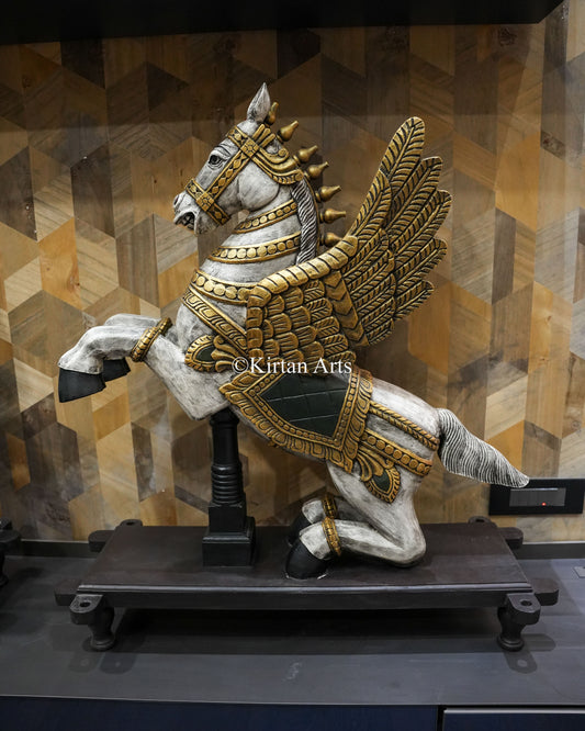Wooden Flying Horse | 41" | Distress Finish