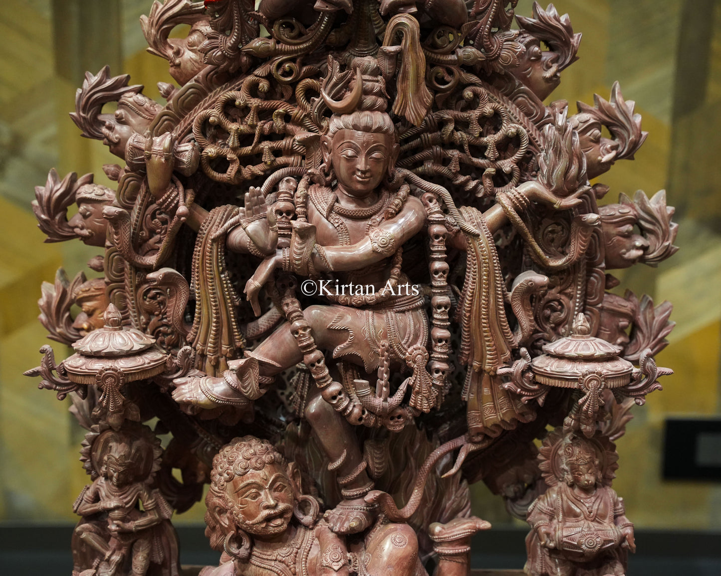 Lord Nataraja Stone Carving Idol | Pink Stone | Odisha Art | 37"