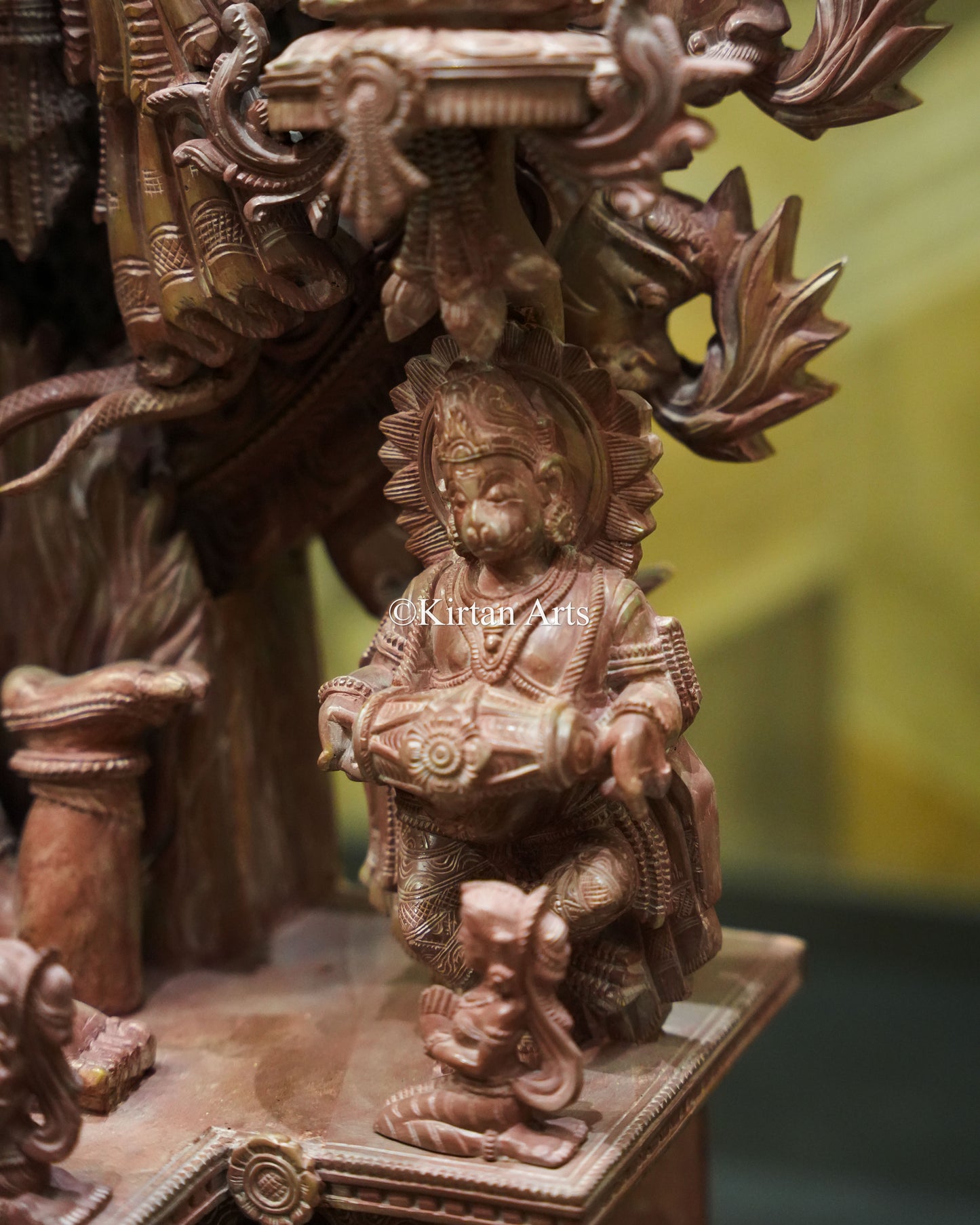 Lord Nataraja Stone Carving Idol | Pink Stone | Odisha Art | 37"