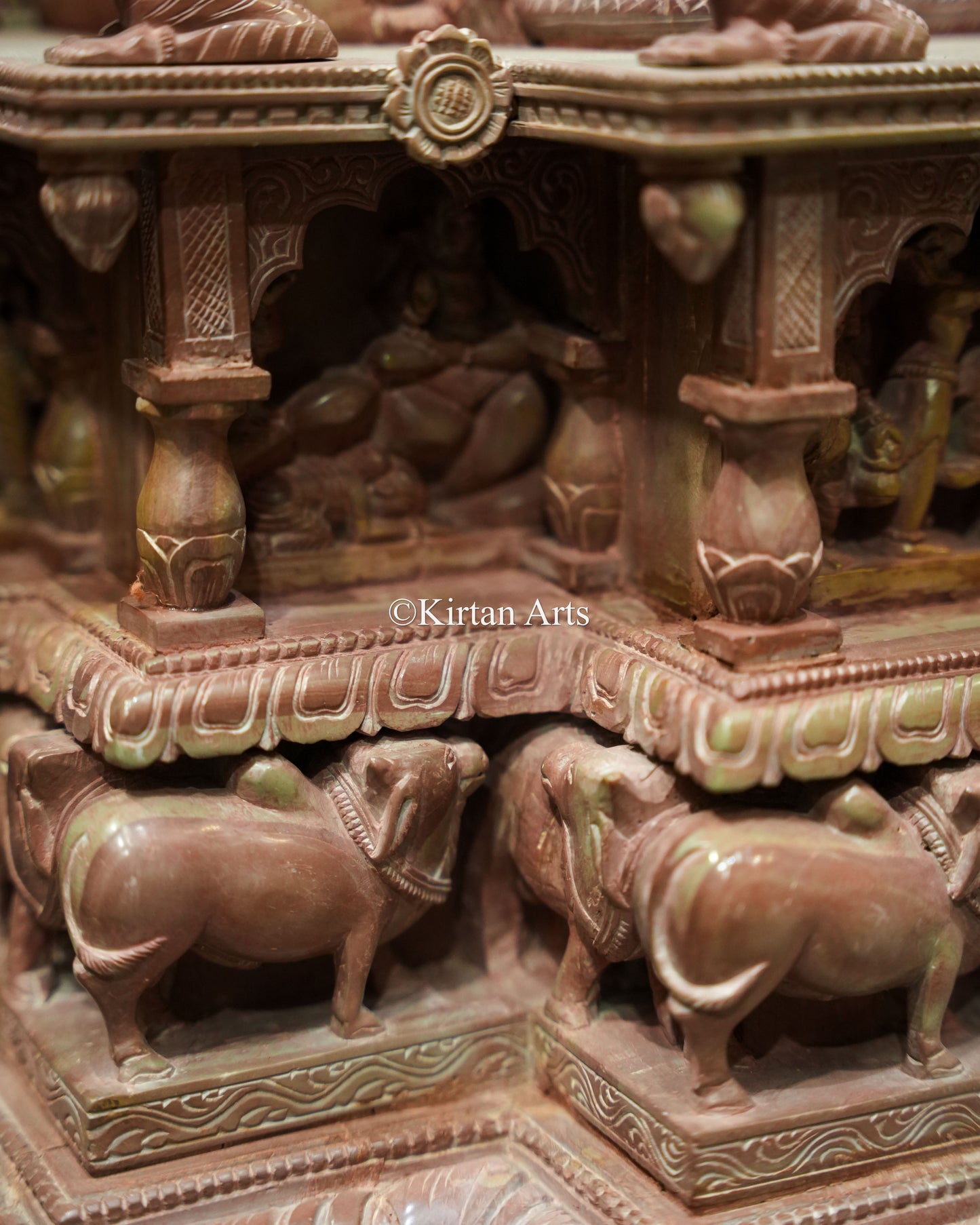 Lord Nataraja Stone Carving Idol | Pink Stone | Odisha Art | 37"