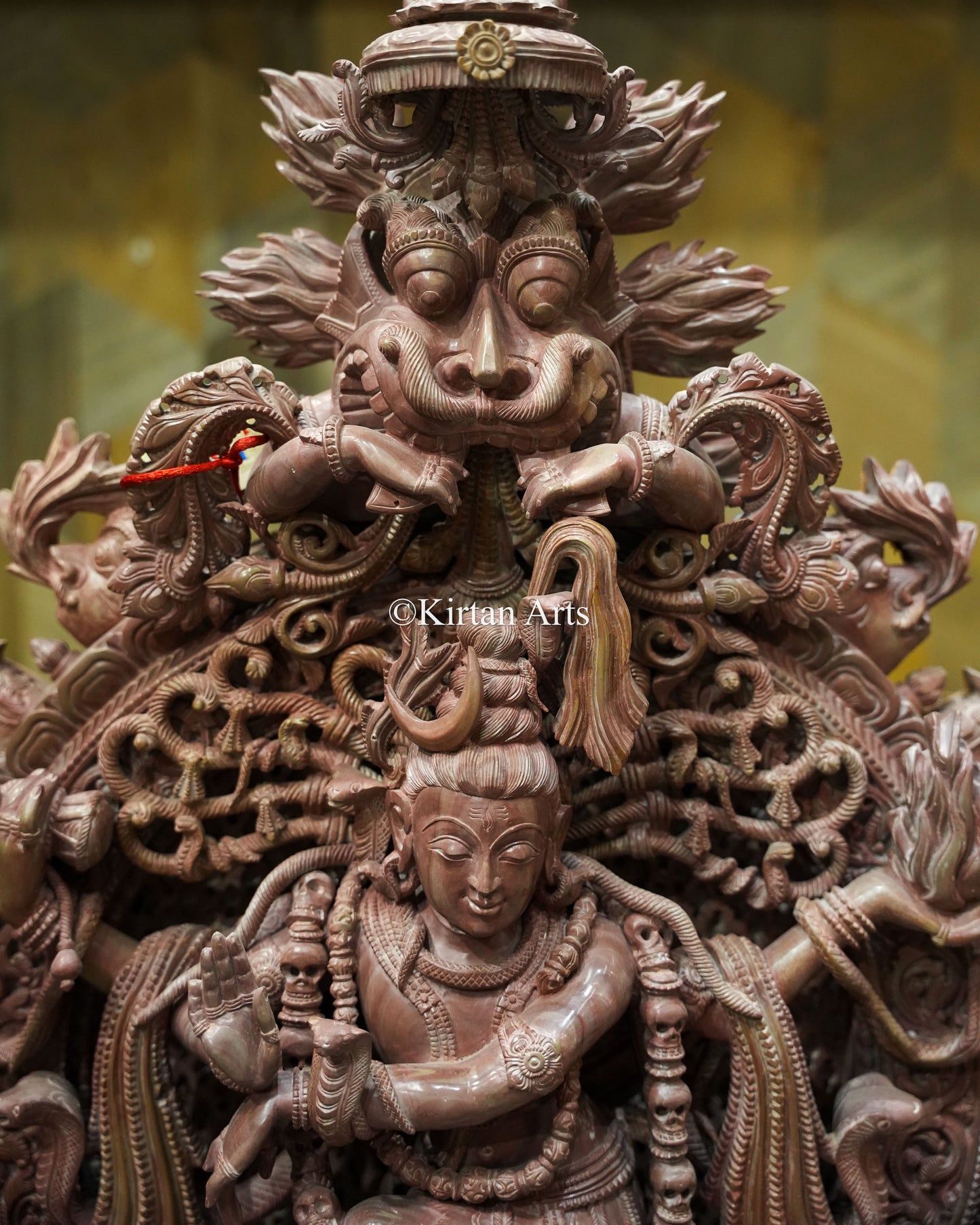 Lord Nataraja Stone Carving Idol | Pink Stone | Odisha Art | 37"