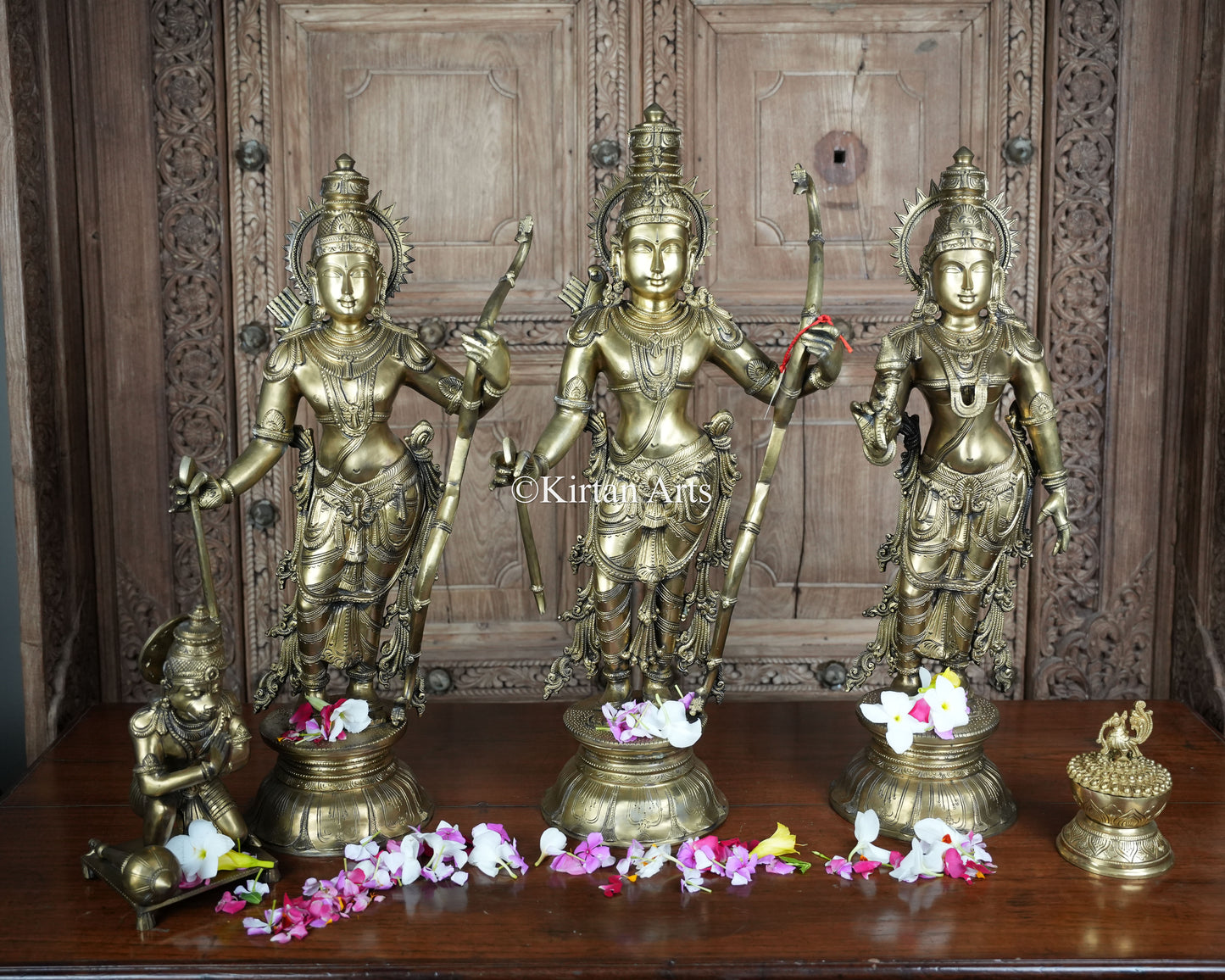 Bronze Ram Darbar Set | Hoysala Style | 29" 85kg | Handmade