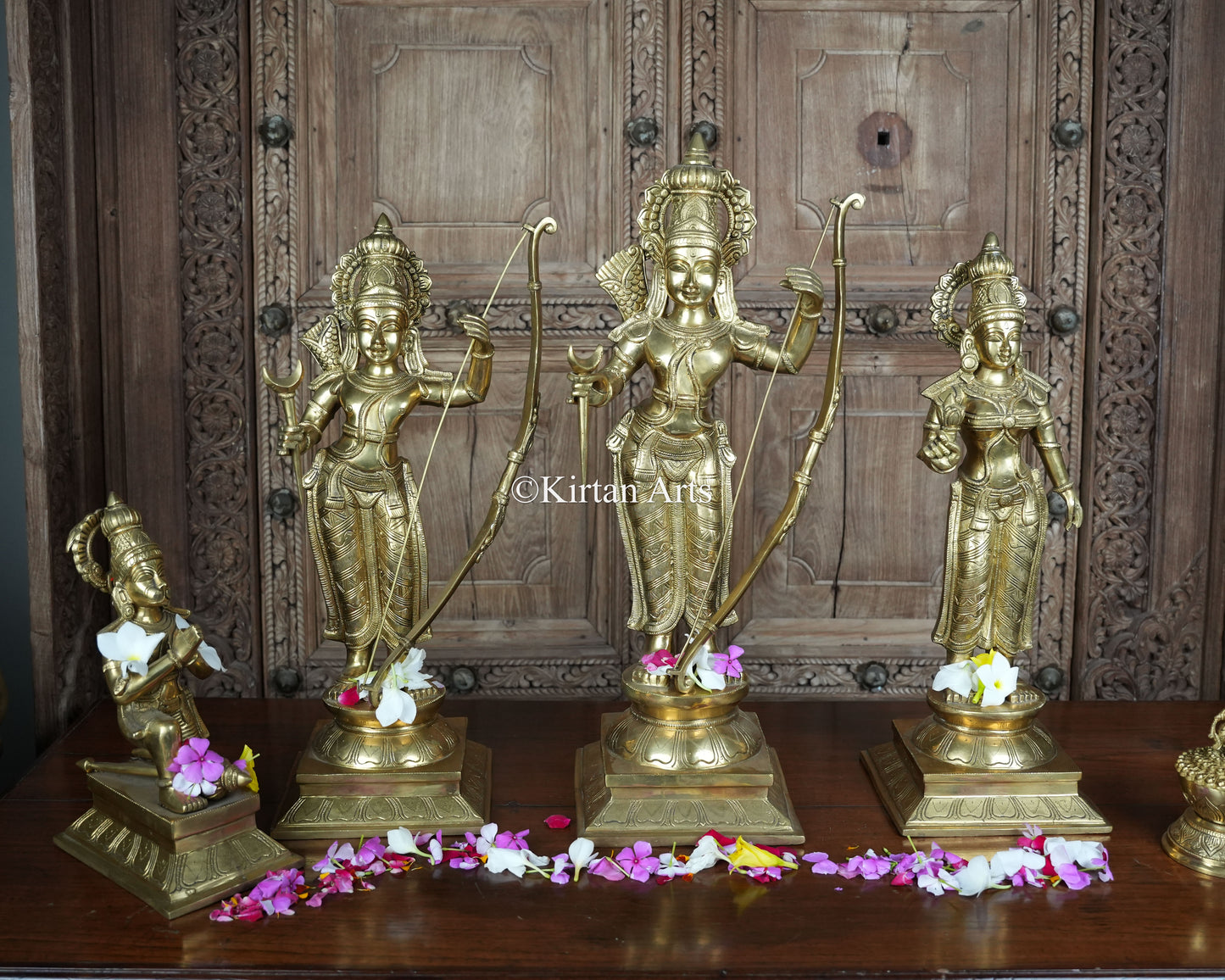 Brass Ram Darbar Set | Finely Sculpted | 26" (4Pc Set)