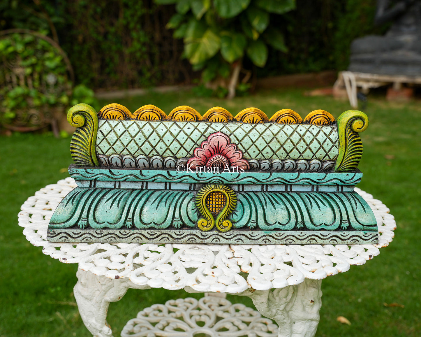 Hand-Carved Temple Gopuram panel | 24" | Green