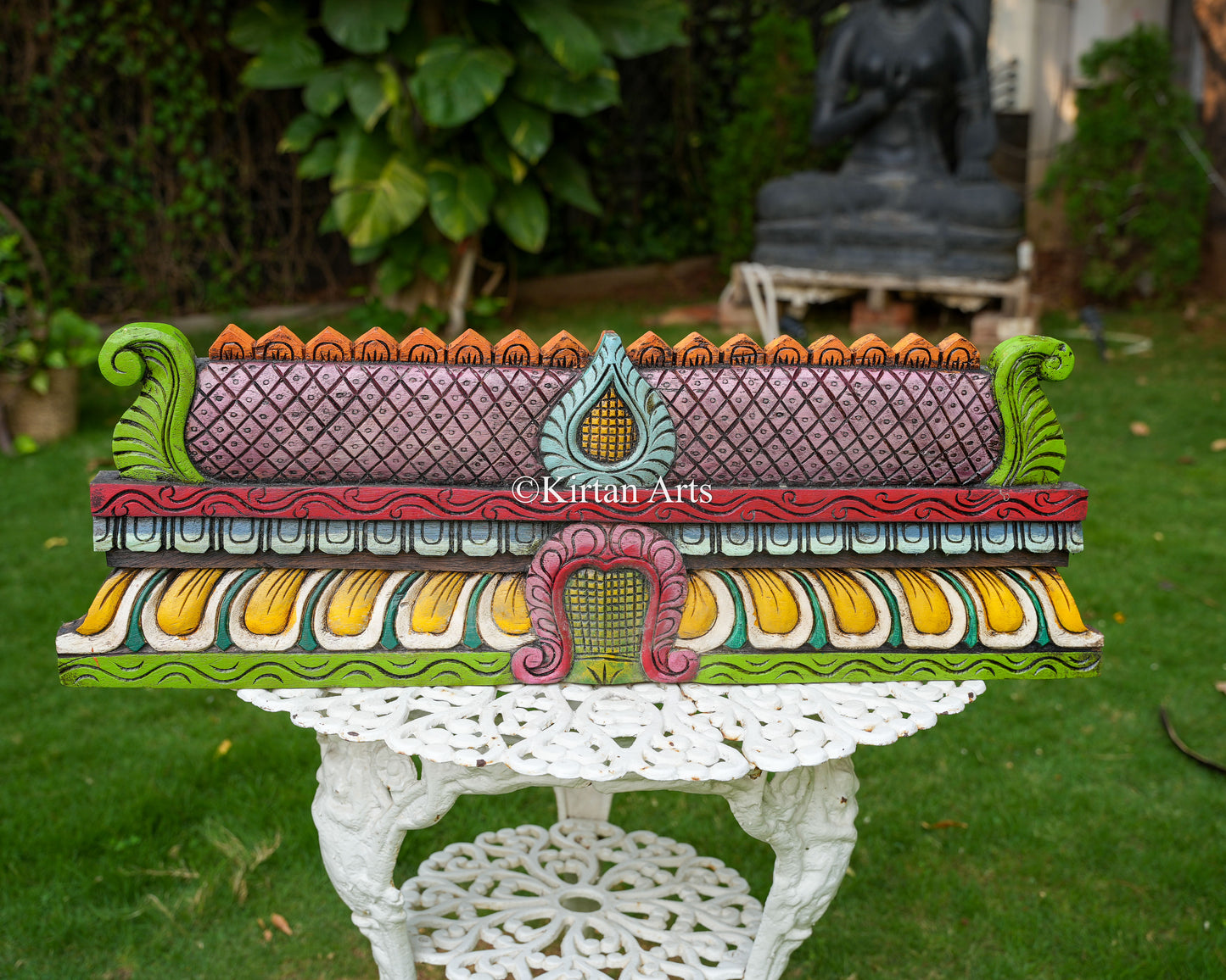 Hand-Carved Temple Gopuram Panel | 36" | Handpainted