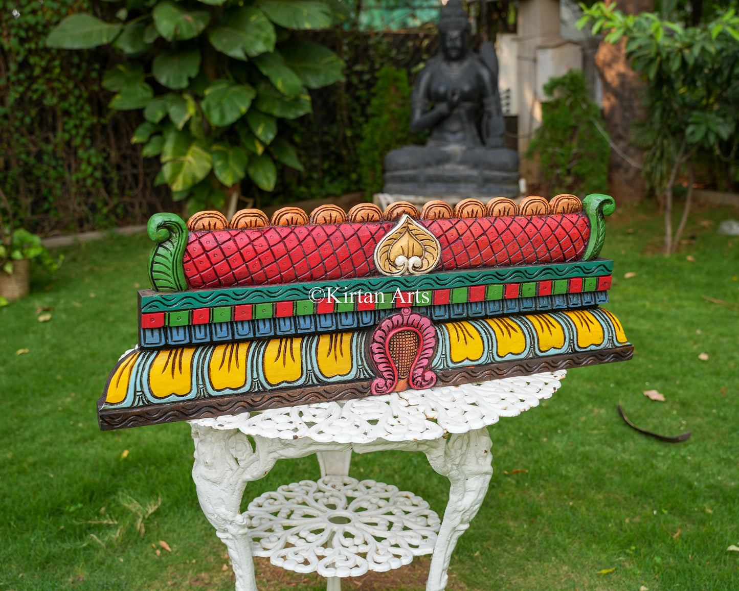 Hand-Carved Temple Gopuram Panel | 36" | Handpainted