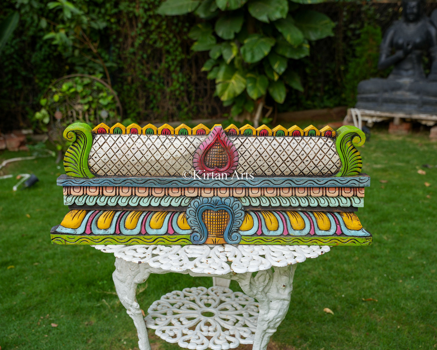 Hand-Carved Temple Gopuram Panel | 36" | Handpainted