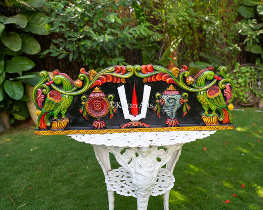 36 Inch Hand-Painted Tirupati Balaji Shanku Chakra Namam Wall Panel