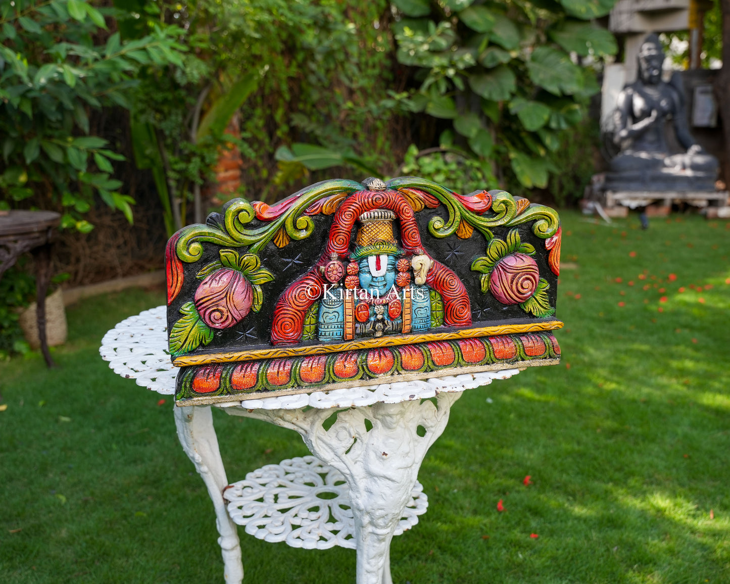 24x12 Inch Traditional Tirupati Balaji Wall Panel | Hand-Carved