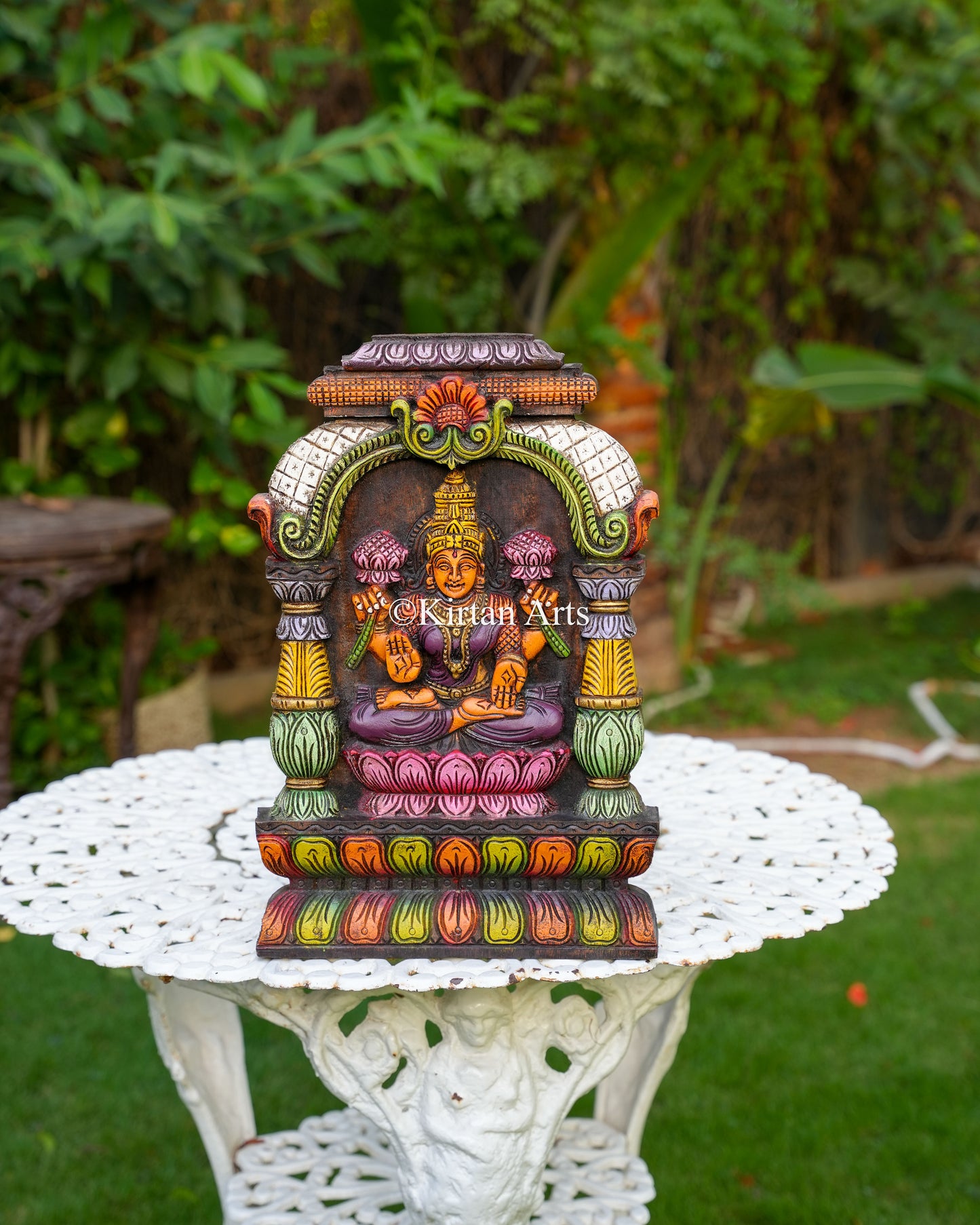 18" Premium Handcrafted Wooden Lakshmi Wall Jharokha Panel