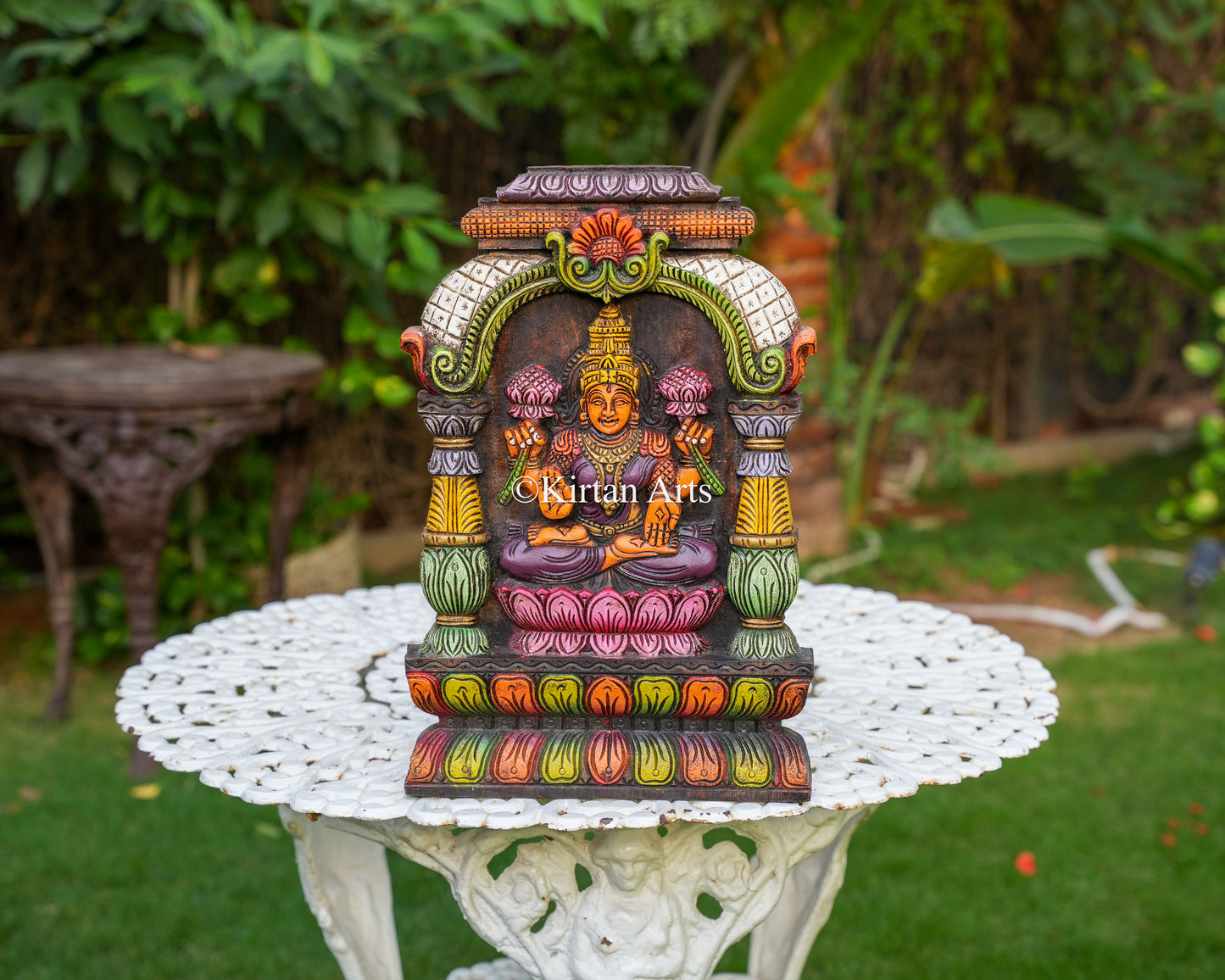 18" Premium Handcrafted Wooden Lakshmi Wall Jharokha Panel