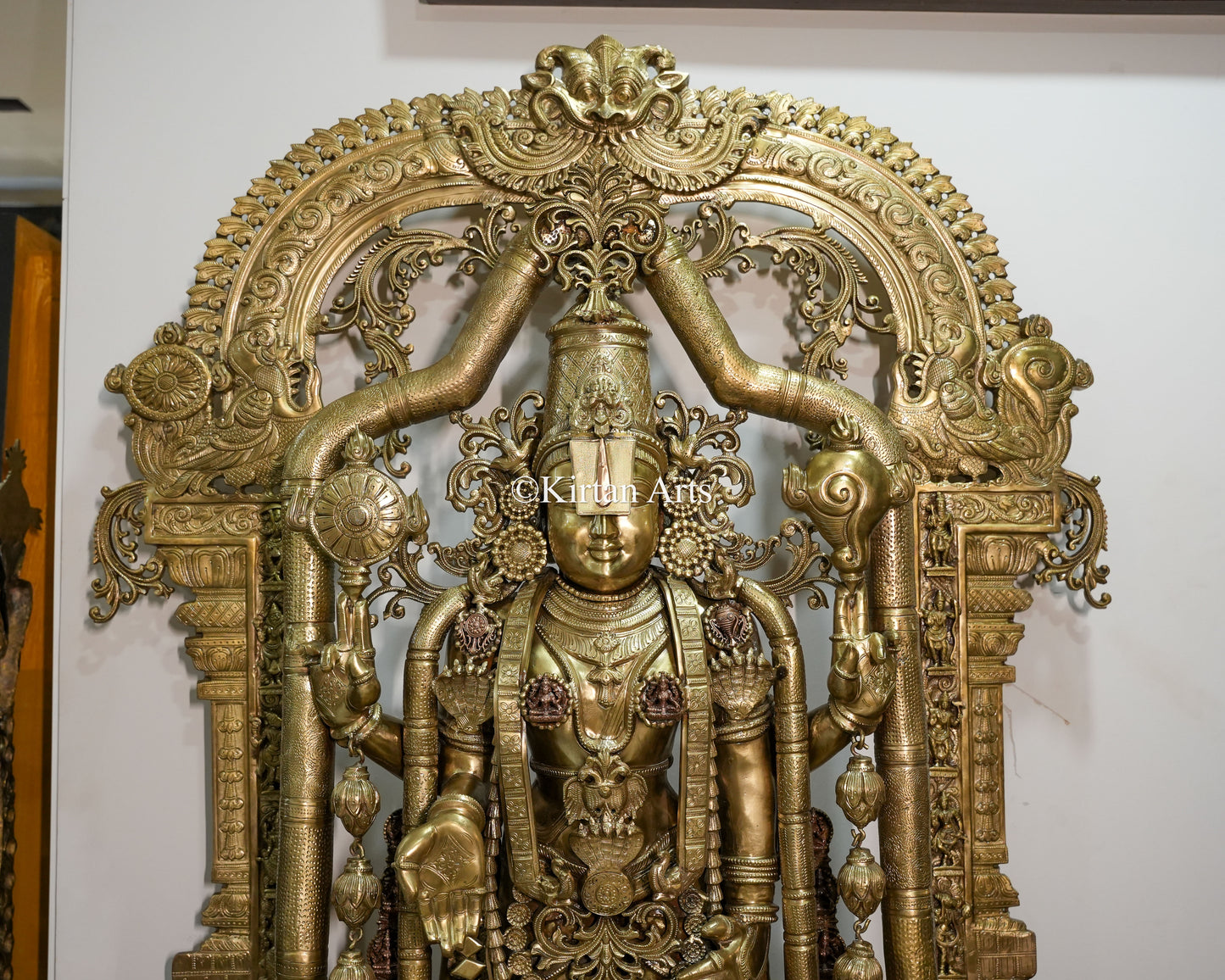 Grand Bronze Tirupati Balaji Venkateswara Sculpture with Prabhavali | 72" | 355kg