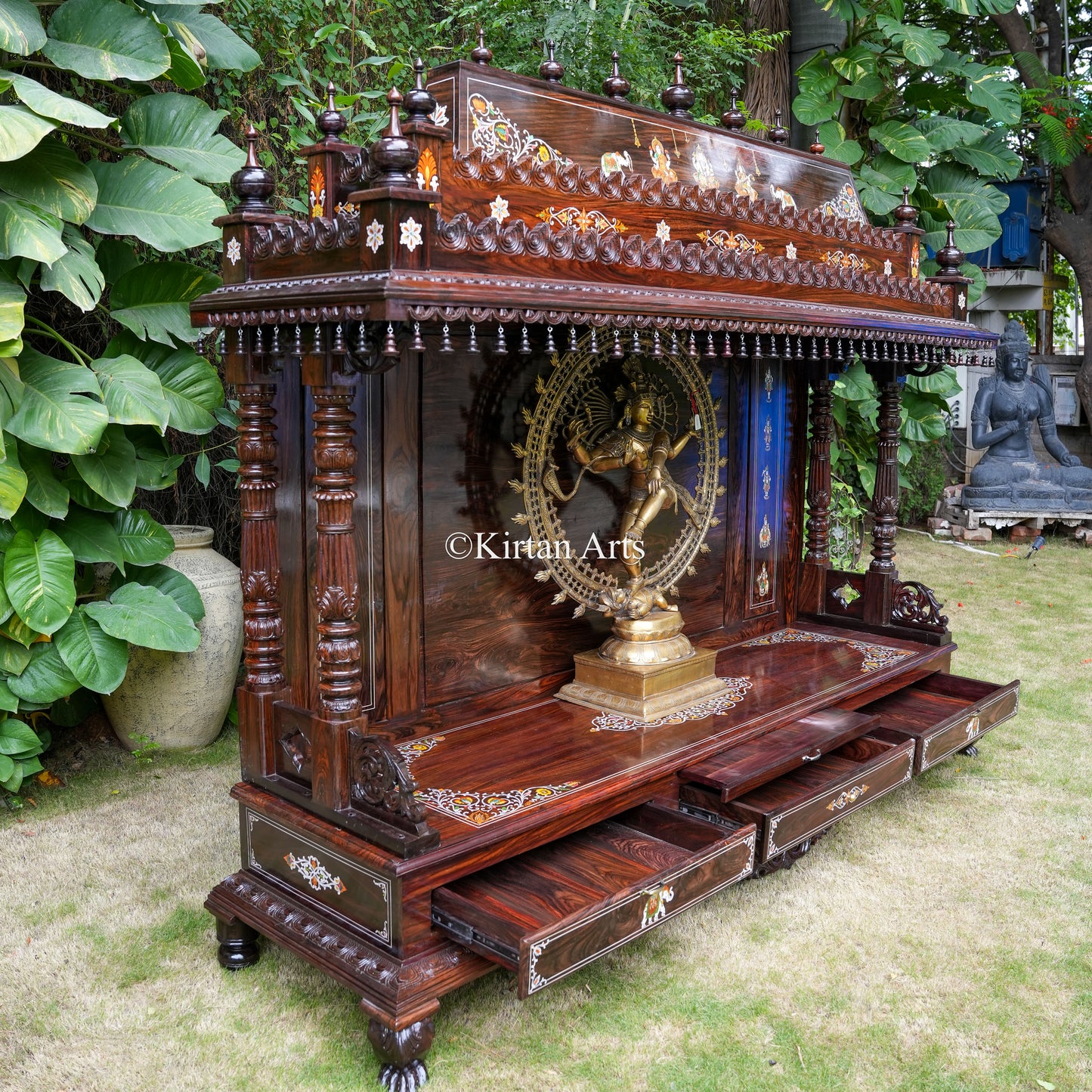 Grand Rosewood Pooja Mandir | 9 Ft | Customisable