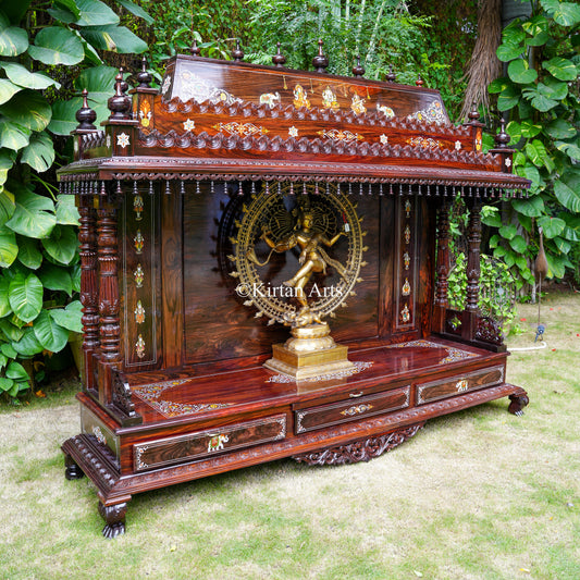 Grand Rosewood Pooja Mandir | 9 Ft | Customisable