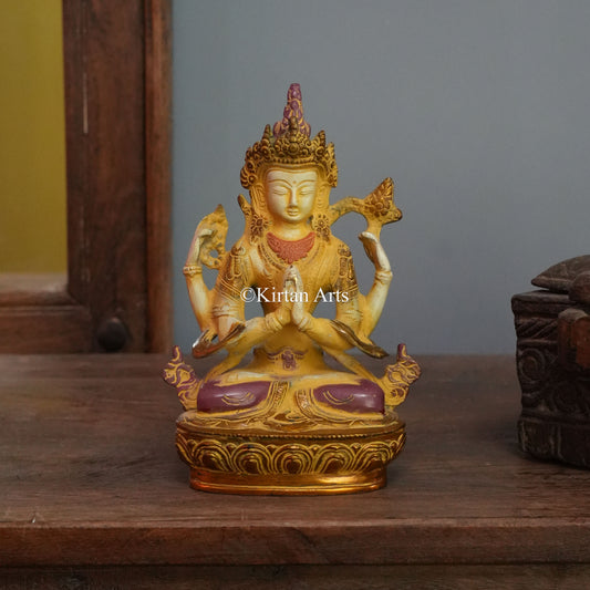 Four-Armed Brass Bodhisattva in Prayer Pose