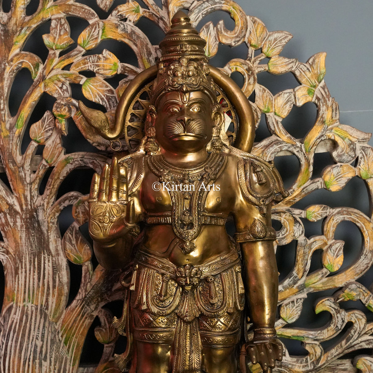 Solid Bronze Hanuman Murti  41" | Abhaya Mudra