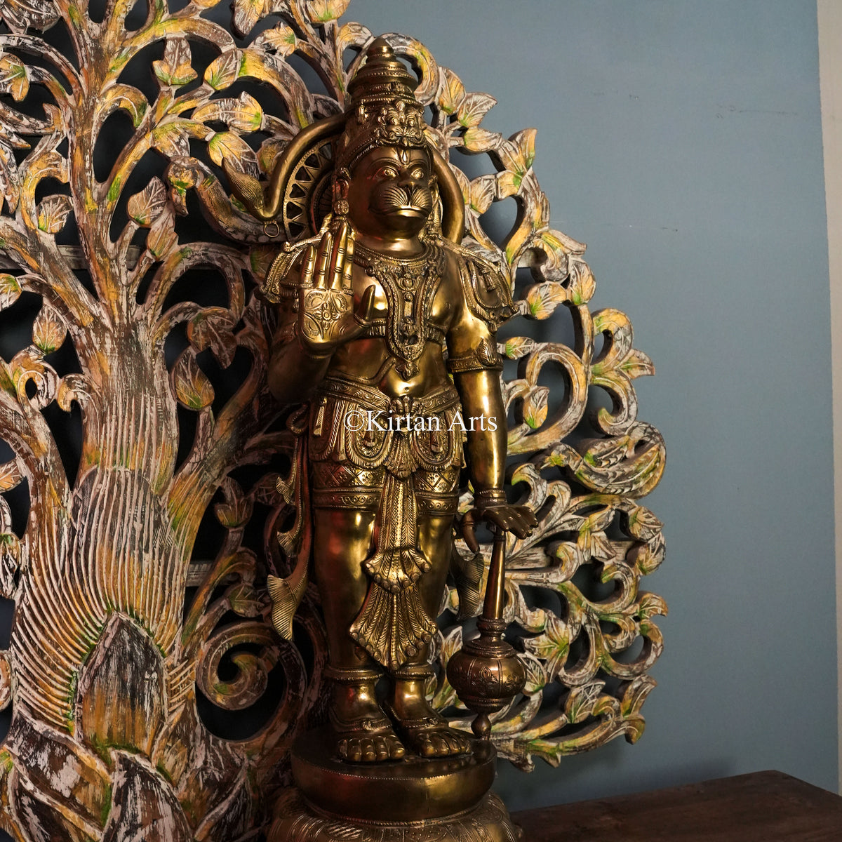 Solid Bronze Hanuman Murti  41" | Abhaya Mudra