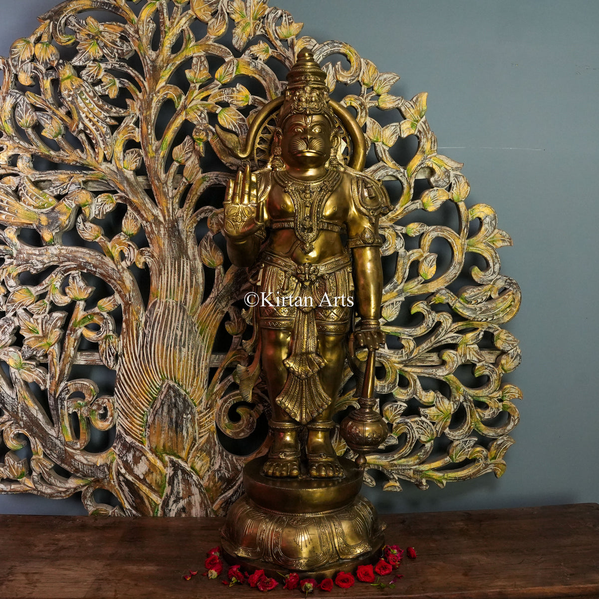 Solid Bronze Hanuman Murti  41" | Abhaya Mudra