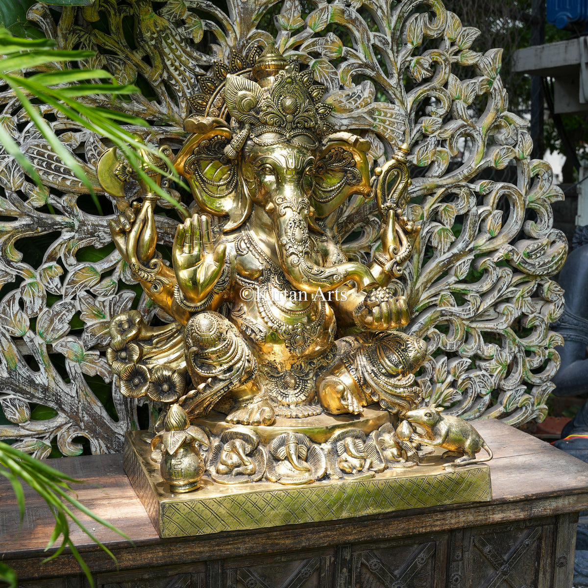 Majestic Brass Ganesha 33"
