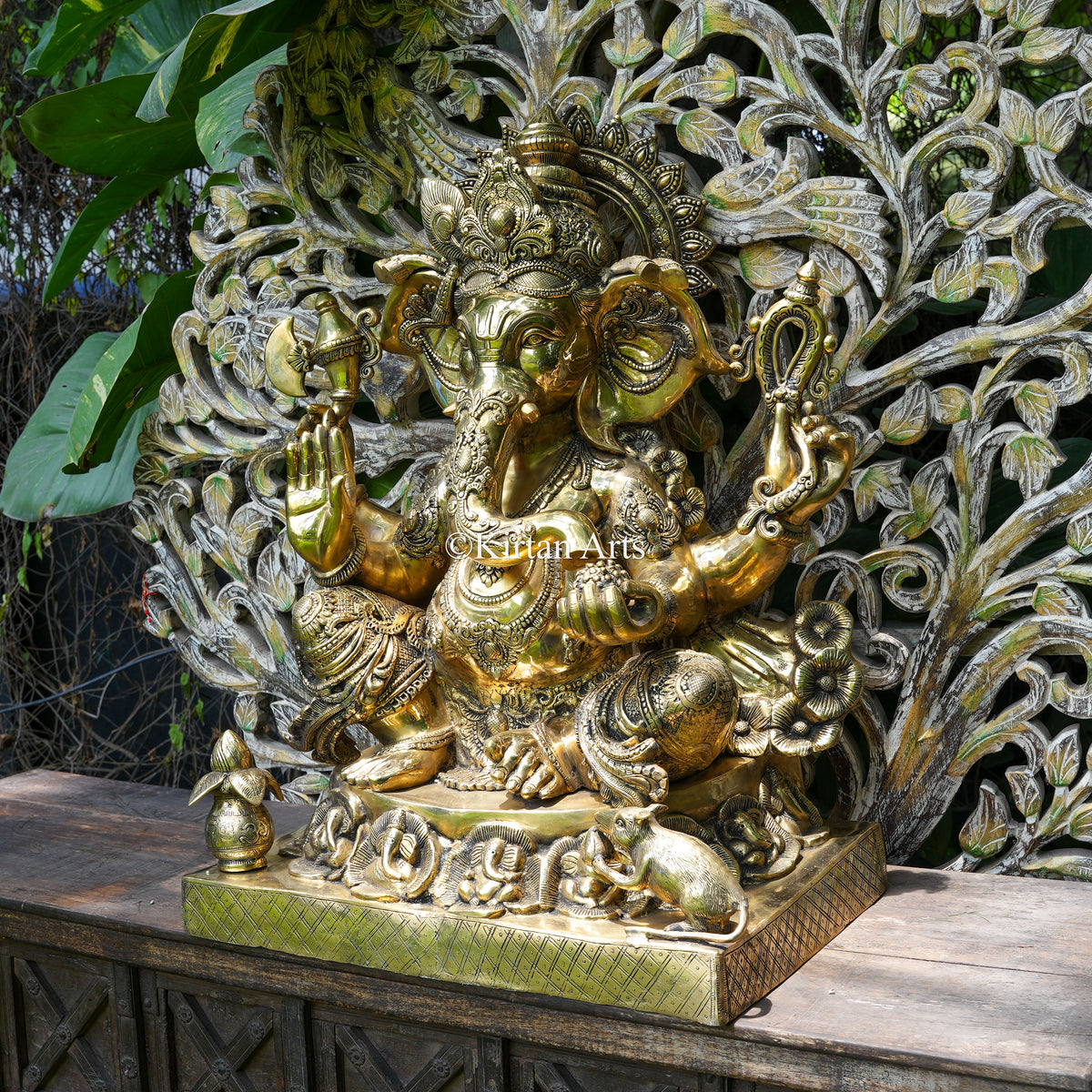 Majestic Brass Ganesha 33"