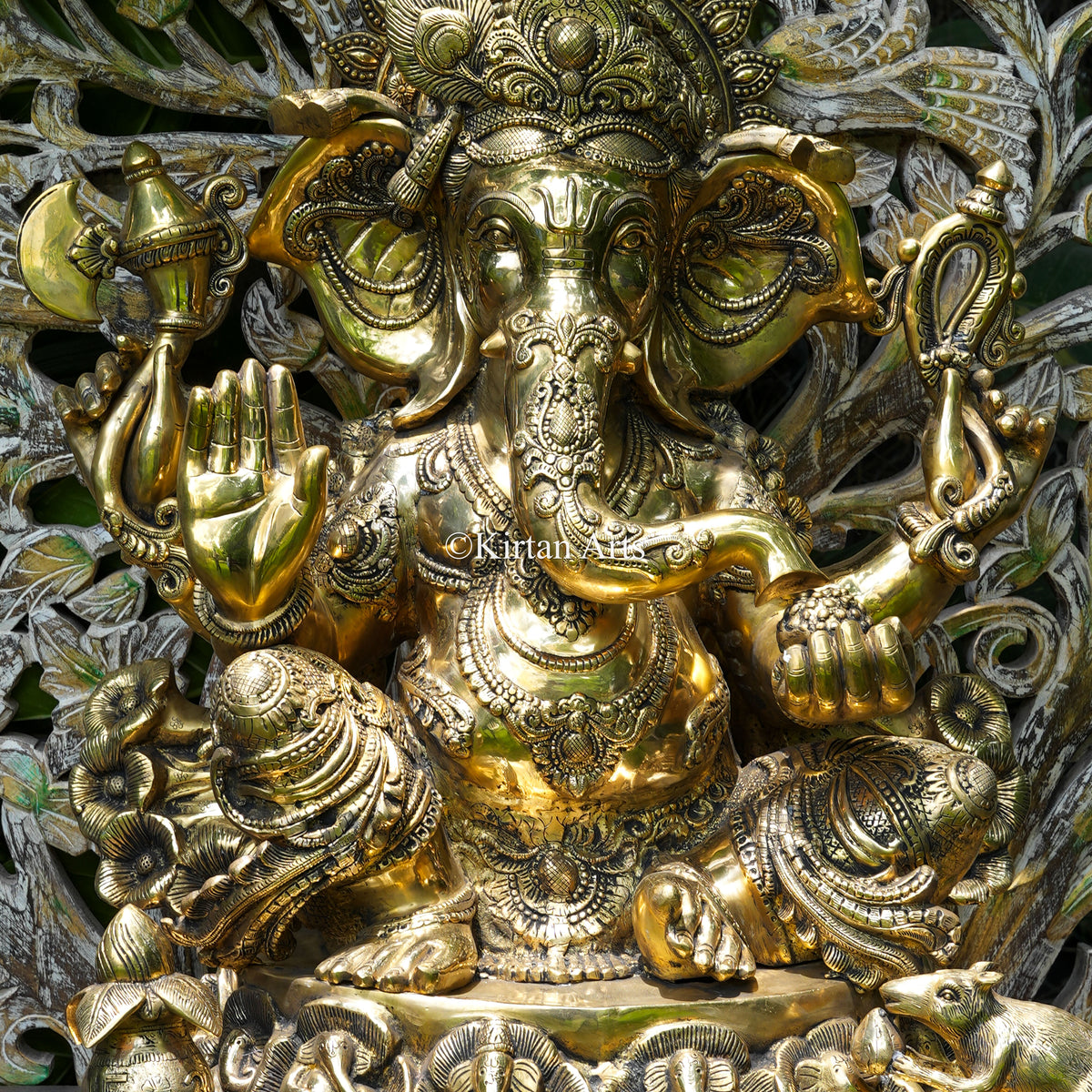 Majestic Brass Ganesha 33"