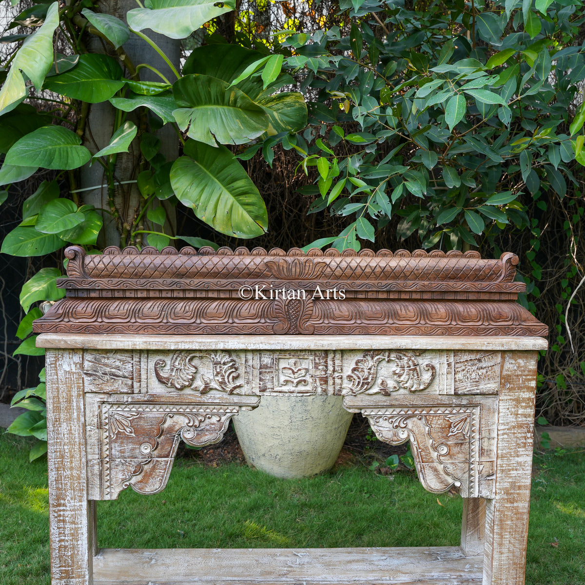 48" Hand-Carved\ Temple Gopuram Panel (Antique Finish)