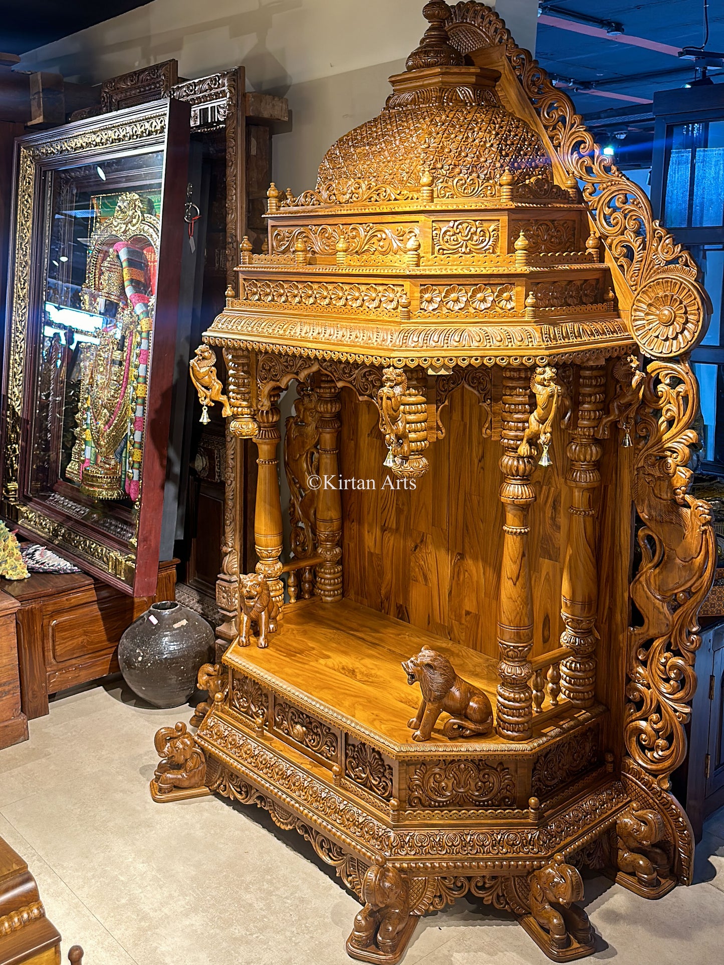 Teakwood Carved Mandir 96"