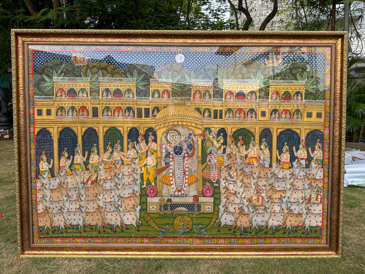 Shrinathji Pichwai Royal Court | 6x4 ft | Framed
