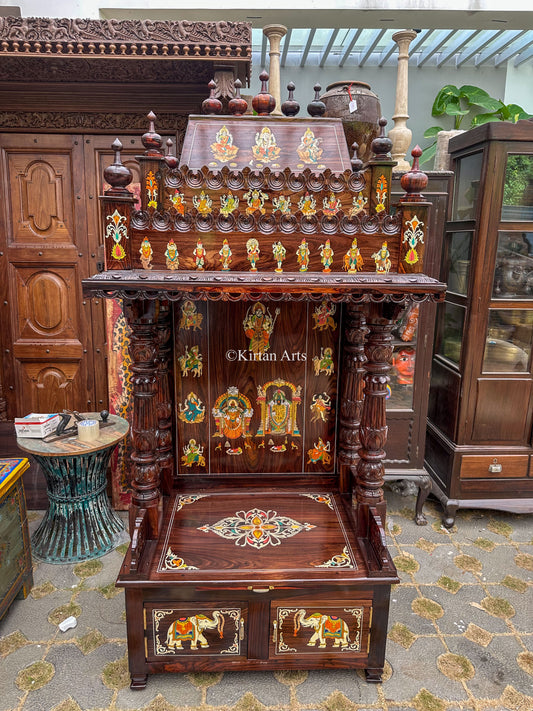 Rosewood Mandir | NavaDurga w Balaji | 6.5x3x2 ft