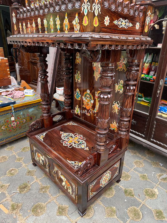 Rosewood Mandir | NavaDurga w Balaji | 6.5x3x2 ft