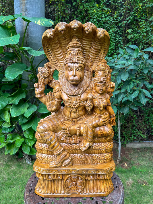 Lakshmi Narasimha Wood Carved Idol | 3ft |