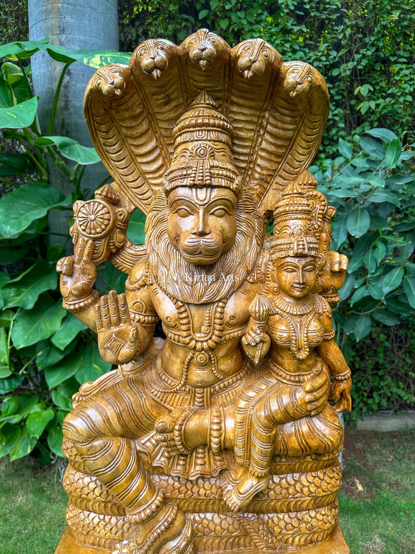 Lakshmi Narasimha Wood Carved Idol | 3ft |