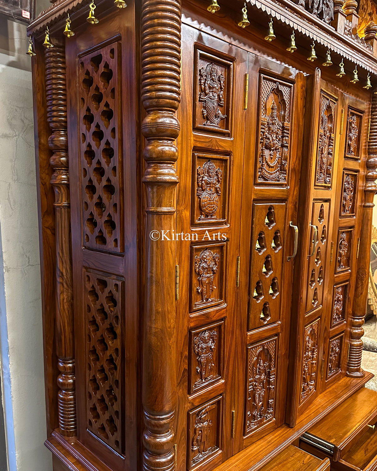 Majestic Teakwood Dasavatar Carved Mandir 102"