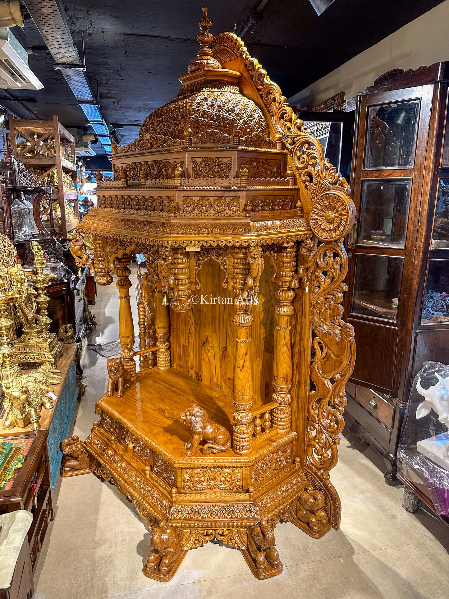 Teakwood Carved Mandir 96"