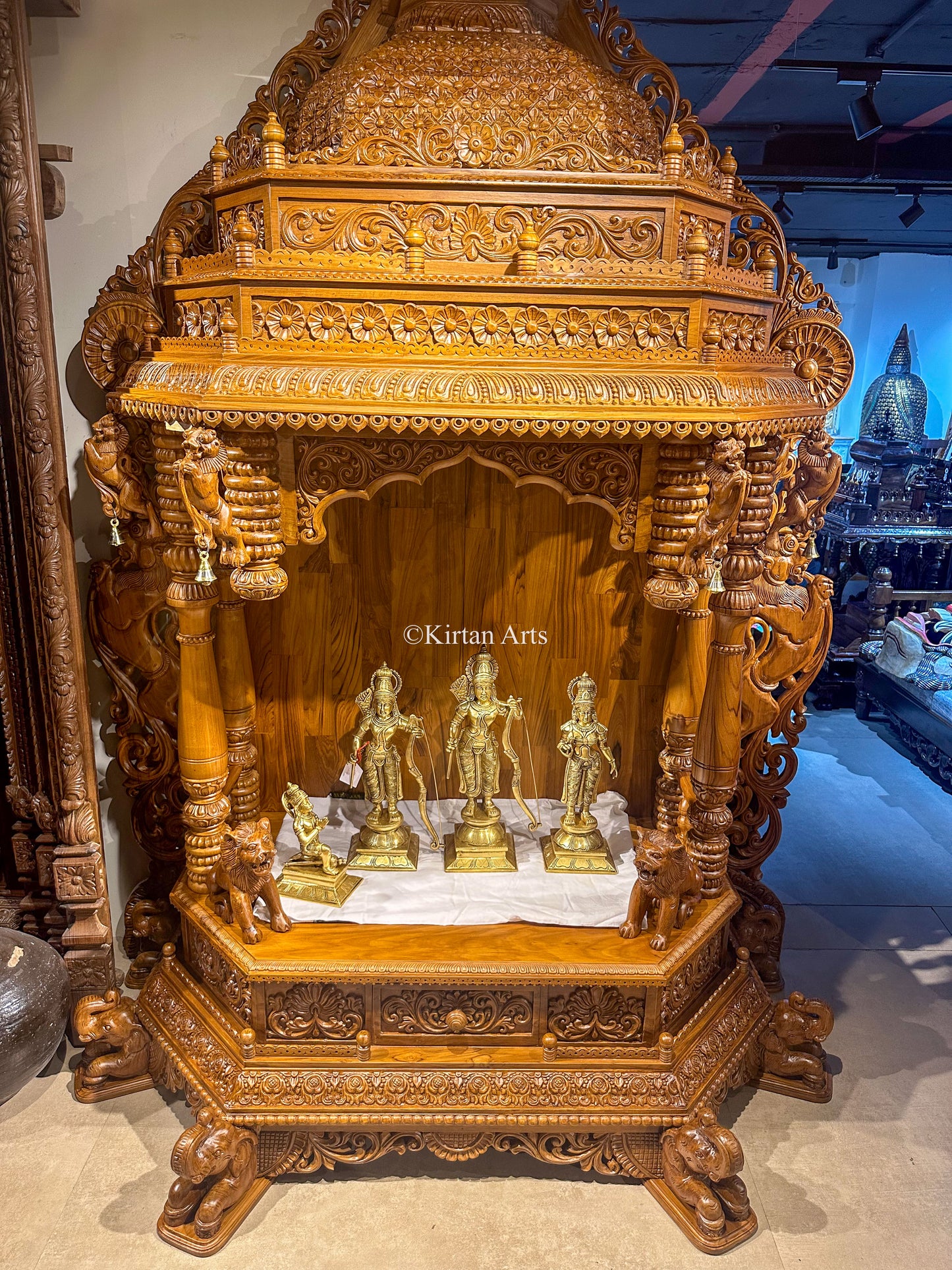 Teakwood Carved Mandir 96"