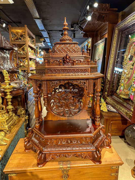 Teakwood Carved Mandir 46"