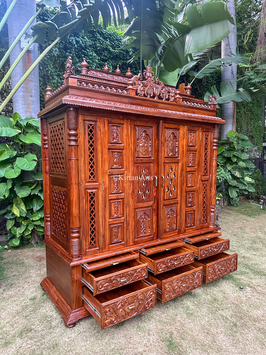 Handcarved Teakwood Mandir | Dasavtar | 9ft