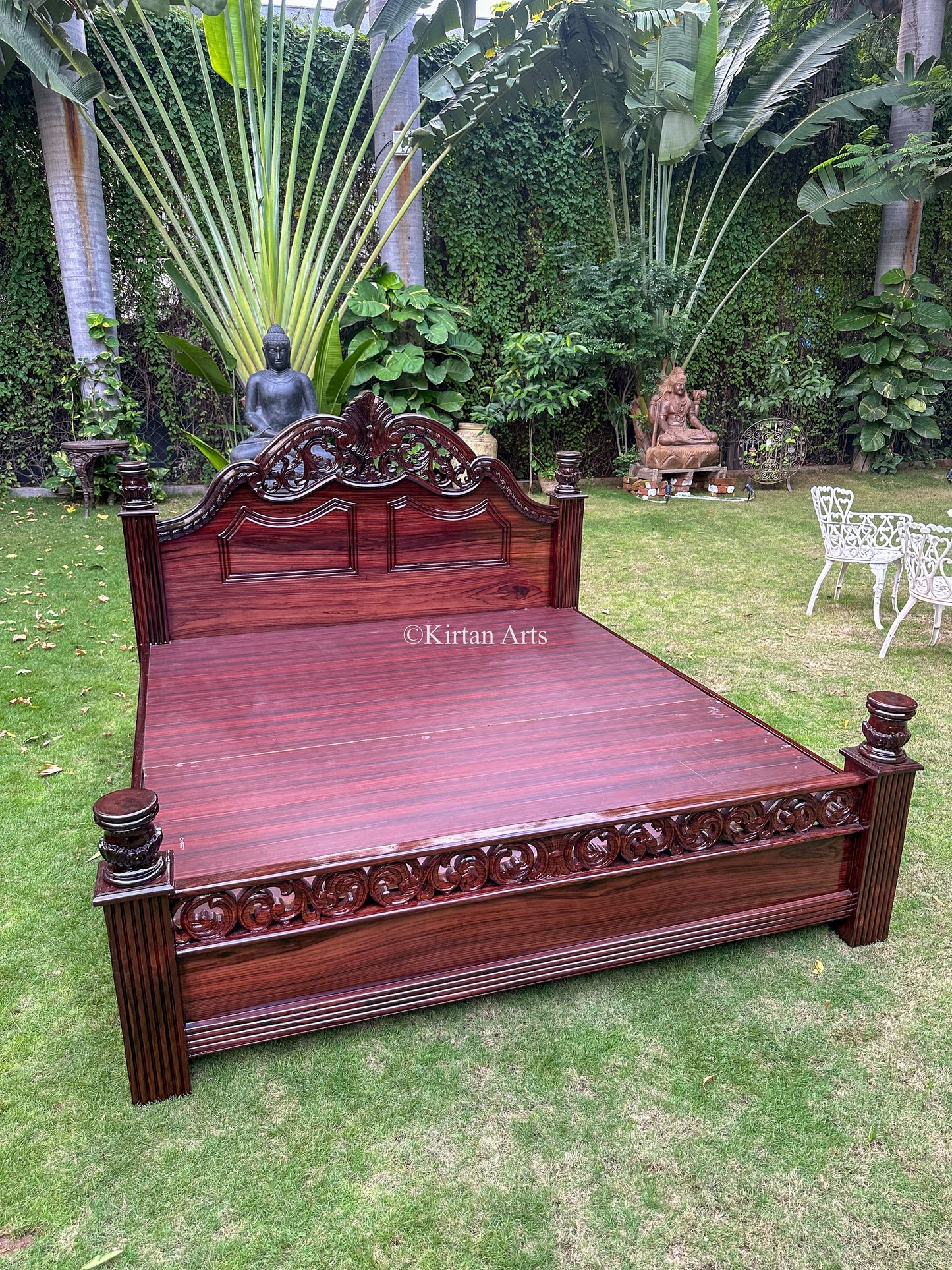 Rosewood King Bed | Handcarved | 6.6x6 ft