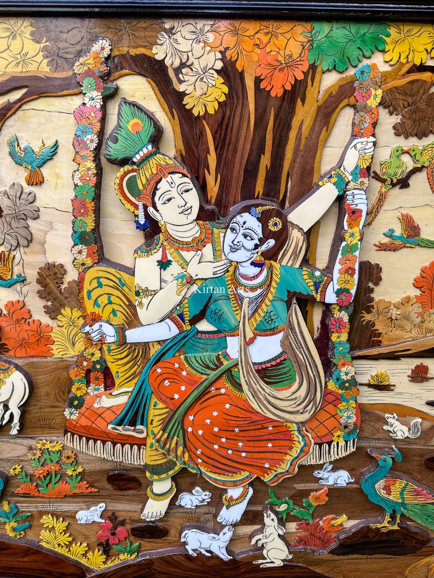RadhaKrishna Wall Panel | Embossed Artwork | 3x5 ft