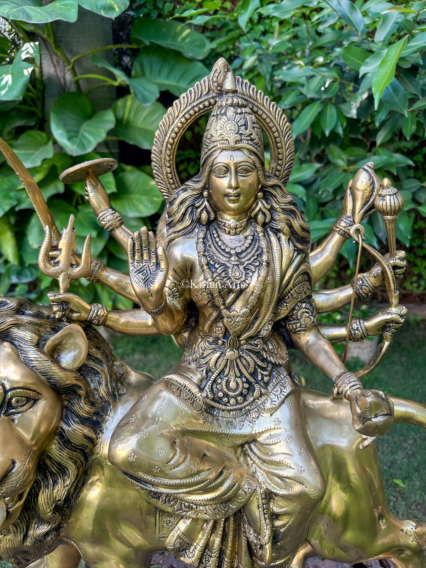 Brass Durga Devi | Fine Work | 26.5"