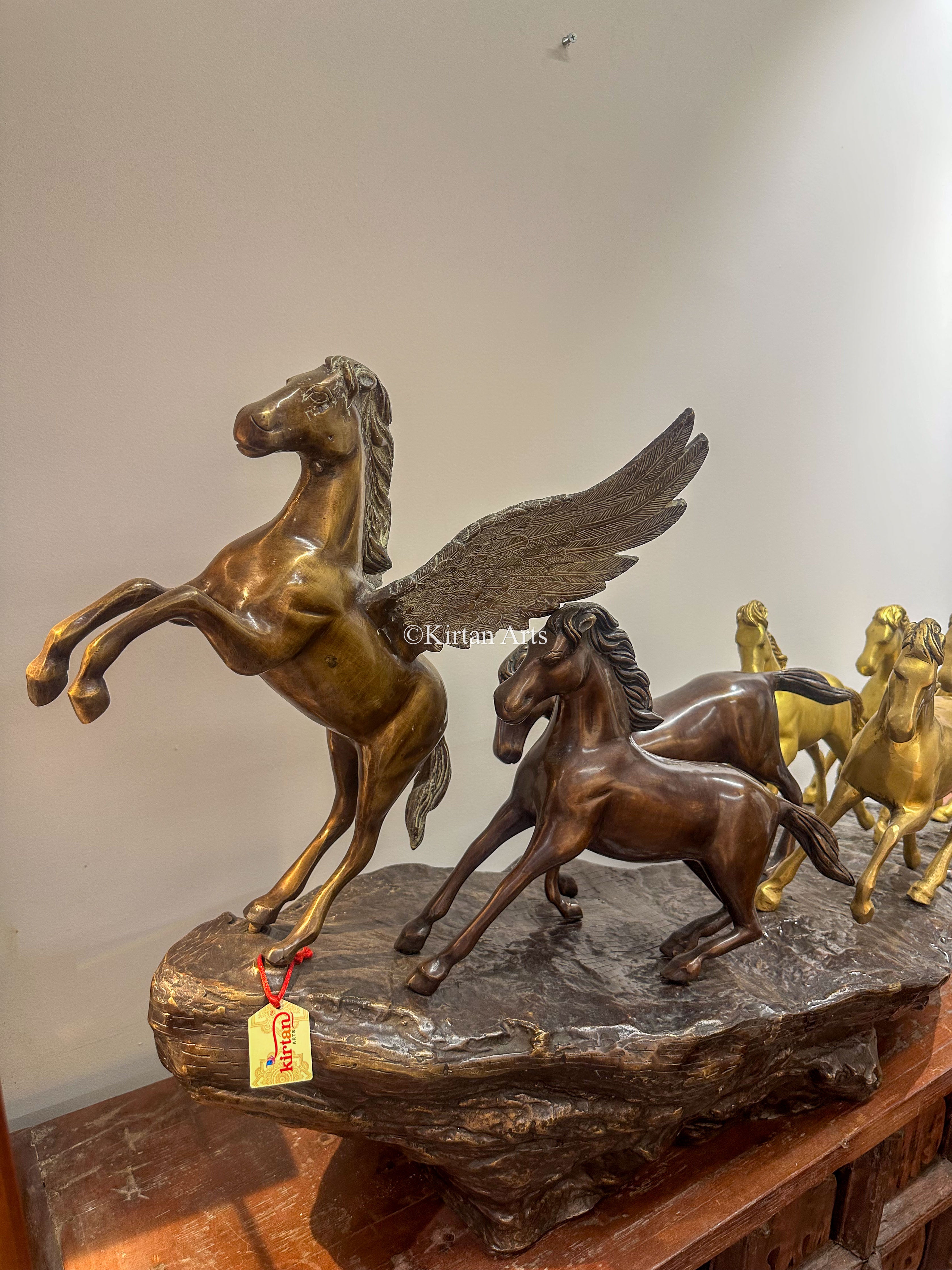 7 Lucky Horses Brass Sculpture | Feng Shui and Vastu Compliant