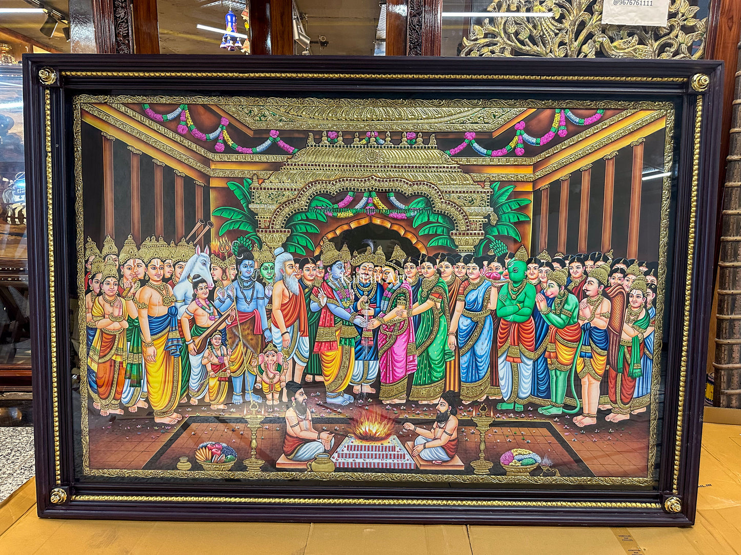 Srinivasa Kalyanam Tanjore Painting | 6x4 ft