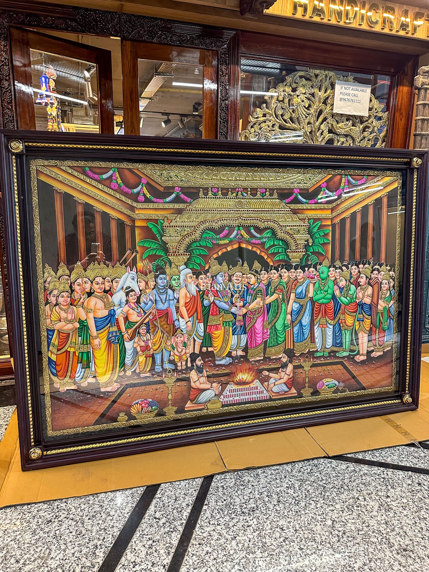 Srinivasa Kalyanam Tanjore Painting | 6x4 ft