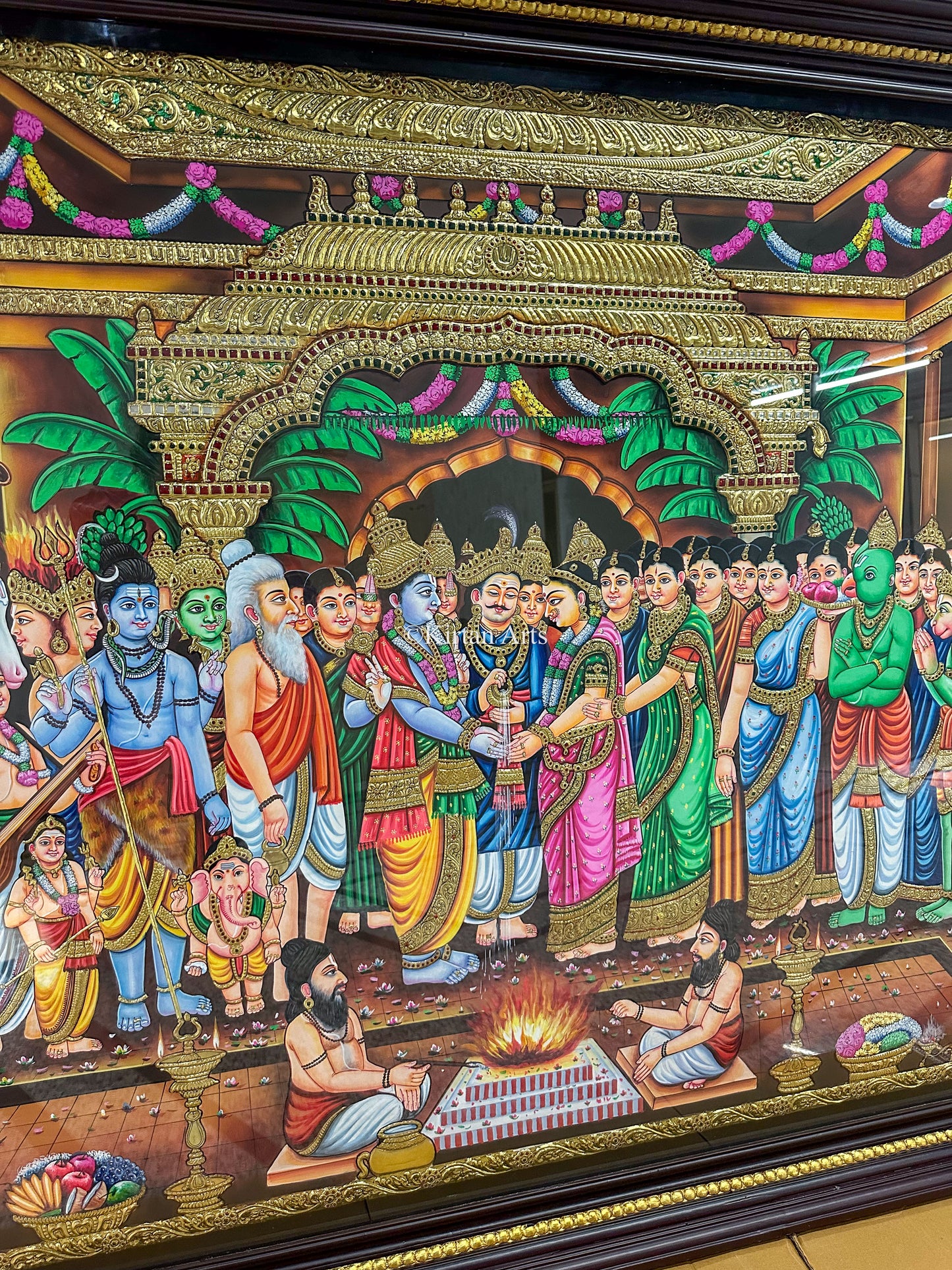 Srinivasa Kalyanam Tanjore Painting | 6x4 ft