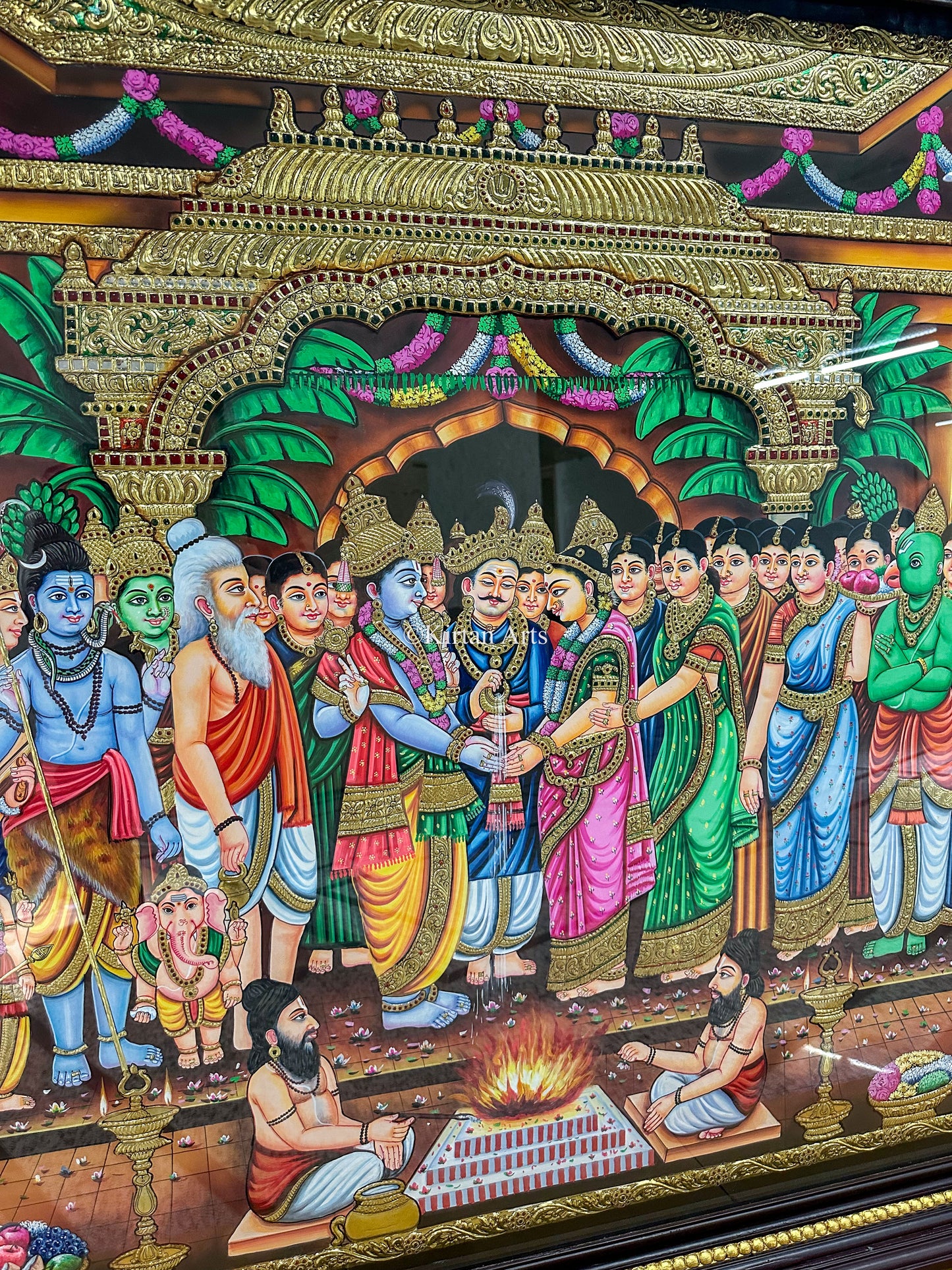 Srinivasa Kalyanam Tanjore Painting | 6x4 ft