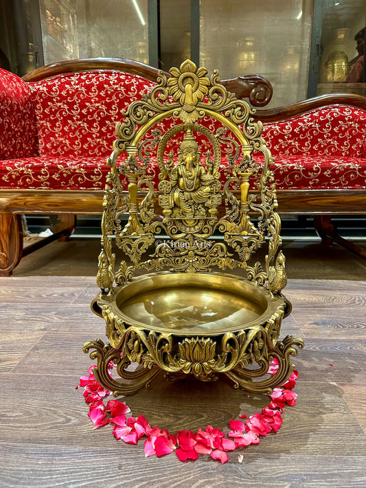 Bronze Lord Ganesha Urli | 26.5"