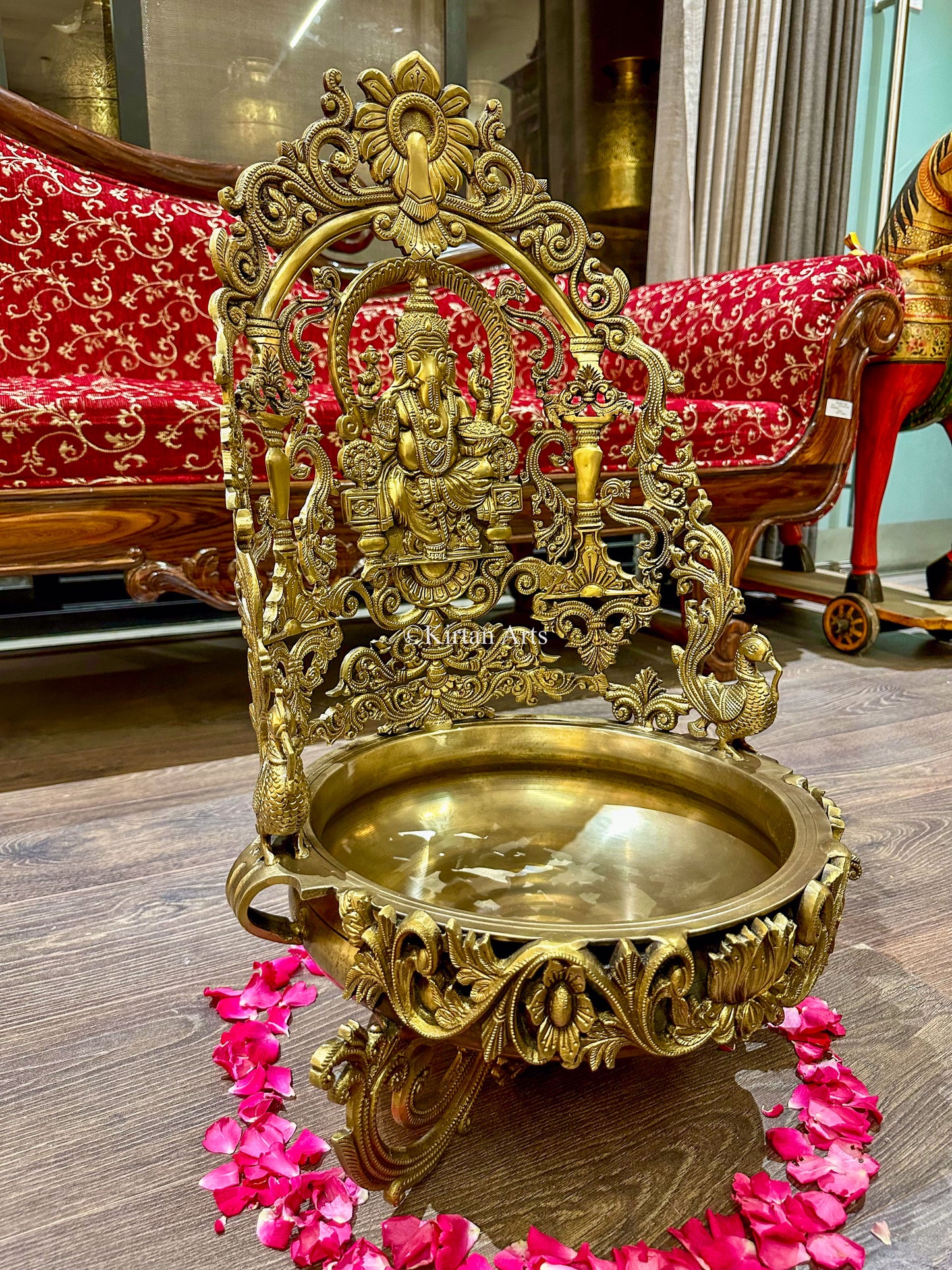 Bronze Lord Ganesha Urli | 26.5"