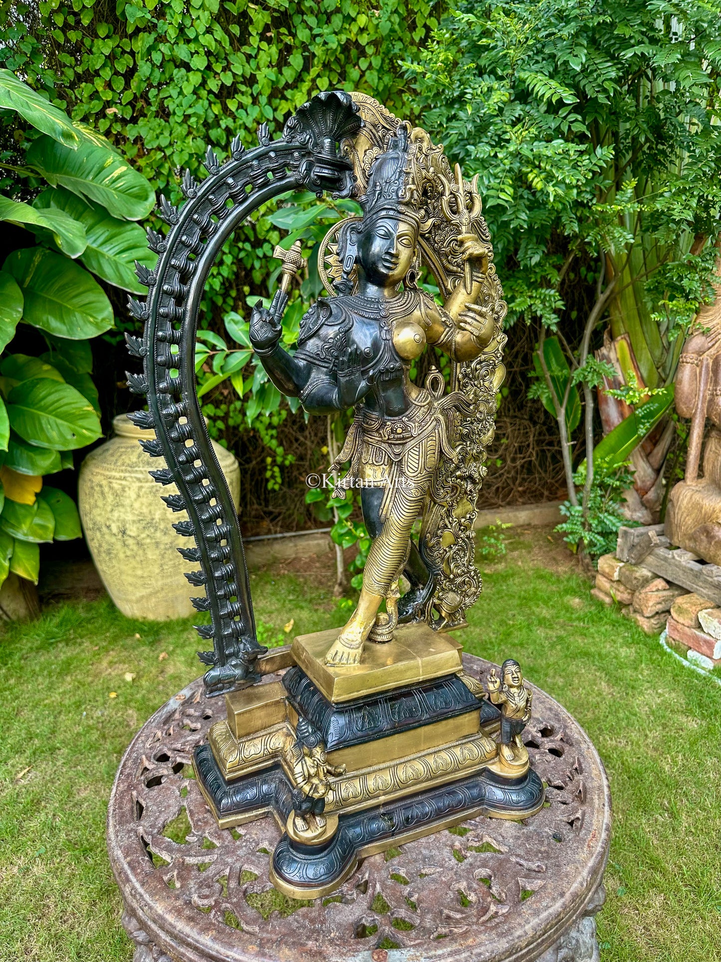 Ardhanarishwara w Ganesha and Murugan | 29" | Dual color finish